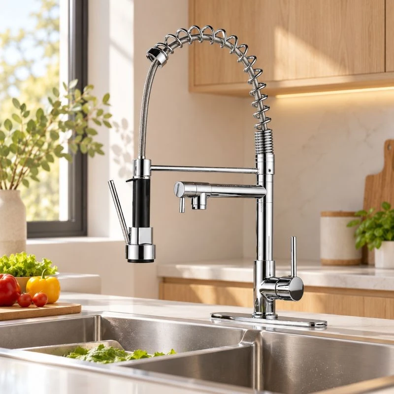 Stainless Steel Spring Pull Down Kitchen Faucet Hot Cold Water Mixer suppliers
